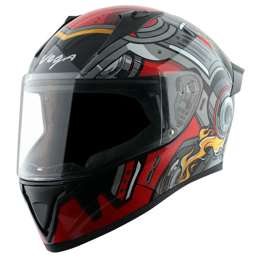 VEGA Bolt Superhero Black Red Full Face Helmet