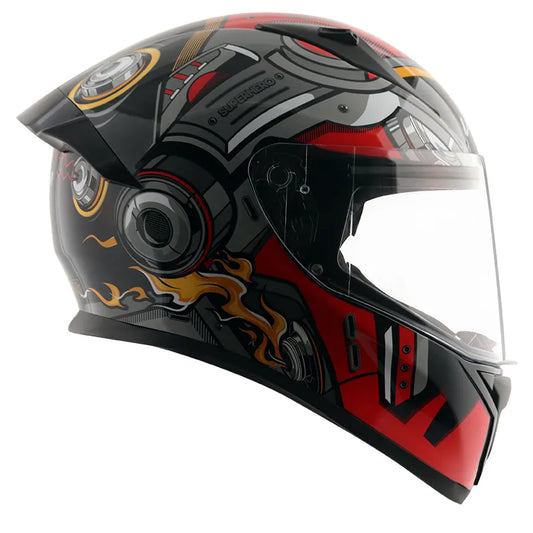 VEGA Bolt Superhero Black Red Full Face Helmet