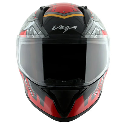 VEGA Bolt Superhero Black Red Full Face Helmet