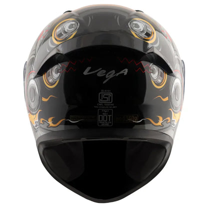 VEGA Bolt Superhero Black Red Full Face Helmet