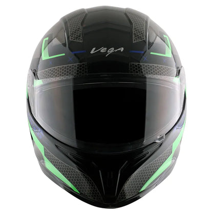 VEGA Breeze Dx Ricco Black Neon Green Full Face Helmet
