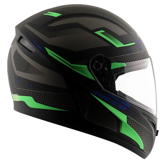 VEGA Breeze Dx Ricco Dull Black Neon Green Full Face Helmet