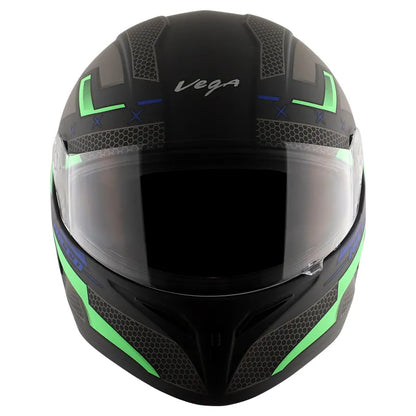 VEGA Breeze Dx Ricco Dull Black Neon Green Full Face Helmet