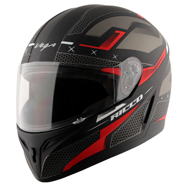 VEGA Breeze Dx Ricco Dull Black Red Full Face Helmet