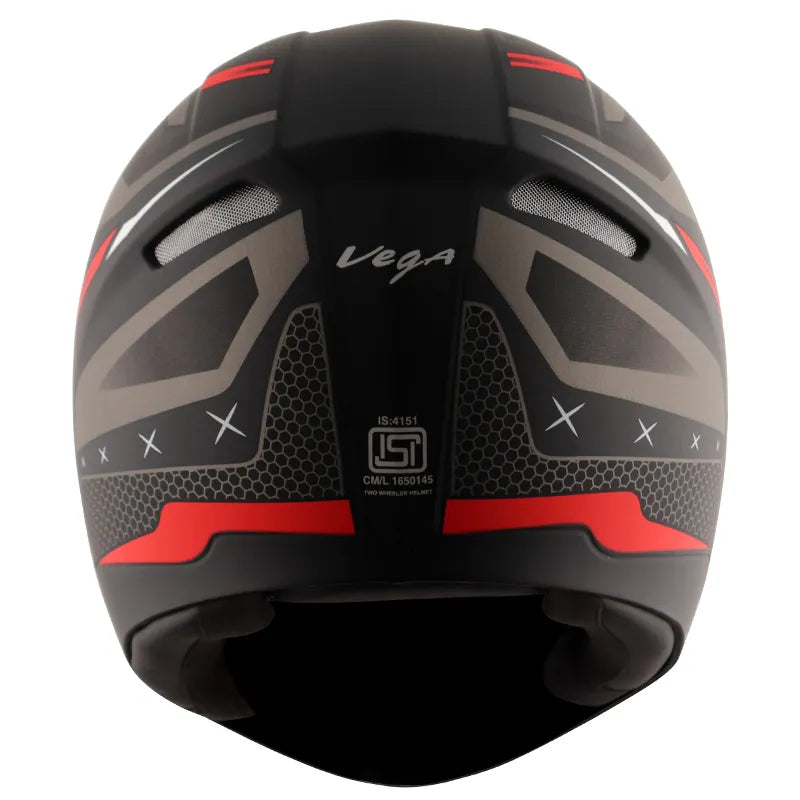 VEGA Breeze Dx Ricco Dull Black Red Full Face Helmet
