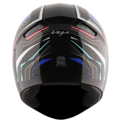 VEGA Breeze Dx Scooby Black Blue Full Face Helmet