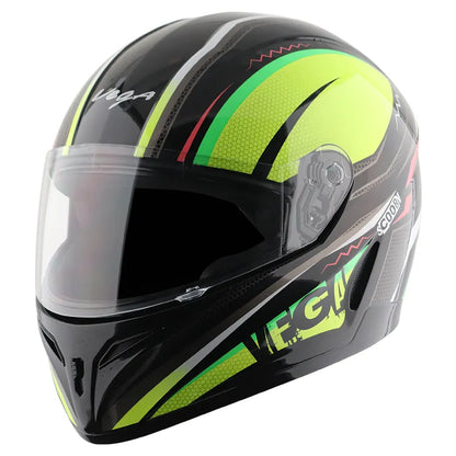 VEGA Breeze Dx Scooby Black Neon Yellow Full Face Helmet