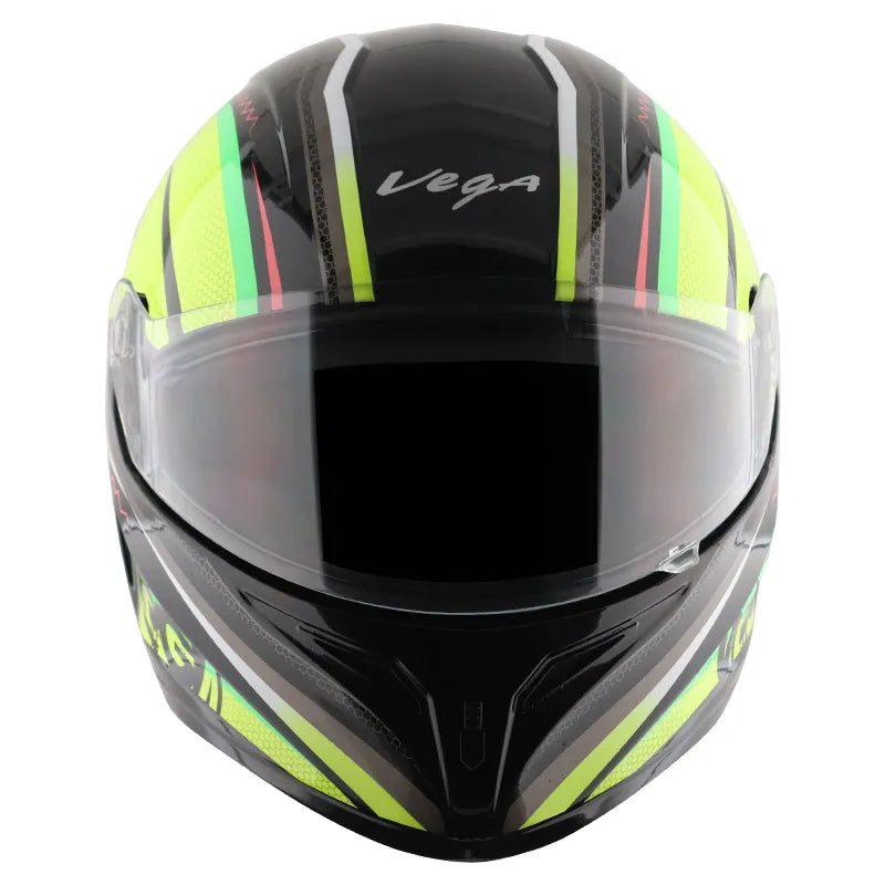 VEGA Breeze Dx Scooby Black Neon Yellow Full Face Helmet