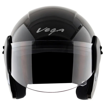VEGA Buds Dx Without Peak Black Half Face Helmet