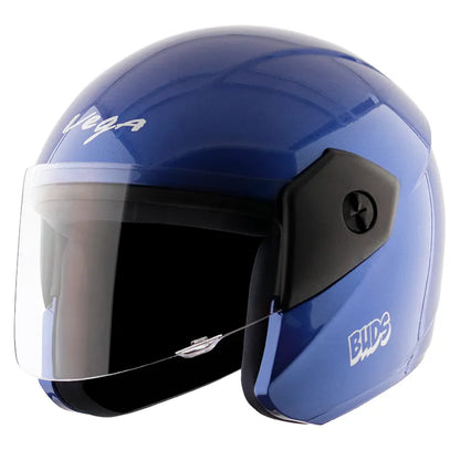 VEGA Buds Dx Without Peak M Blue Half Face Helmet