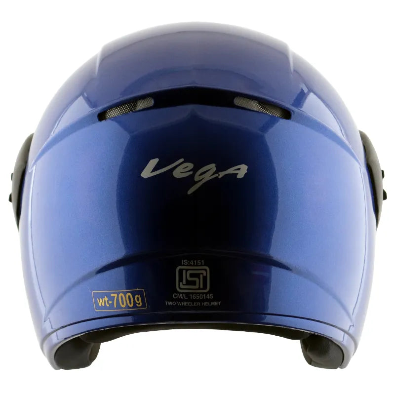 VEGA Buds Dx Without Peak M Blue Half Face Helmet