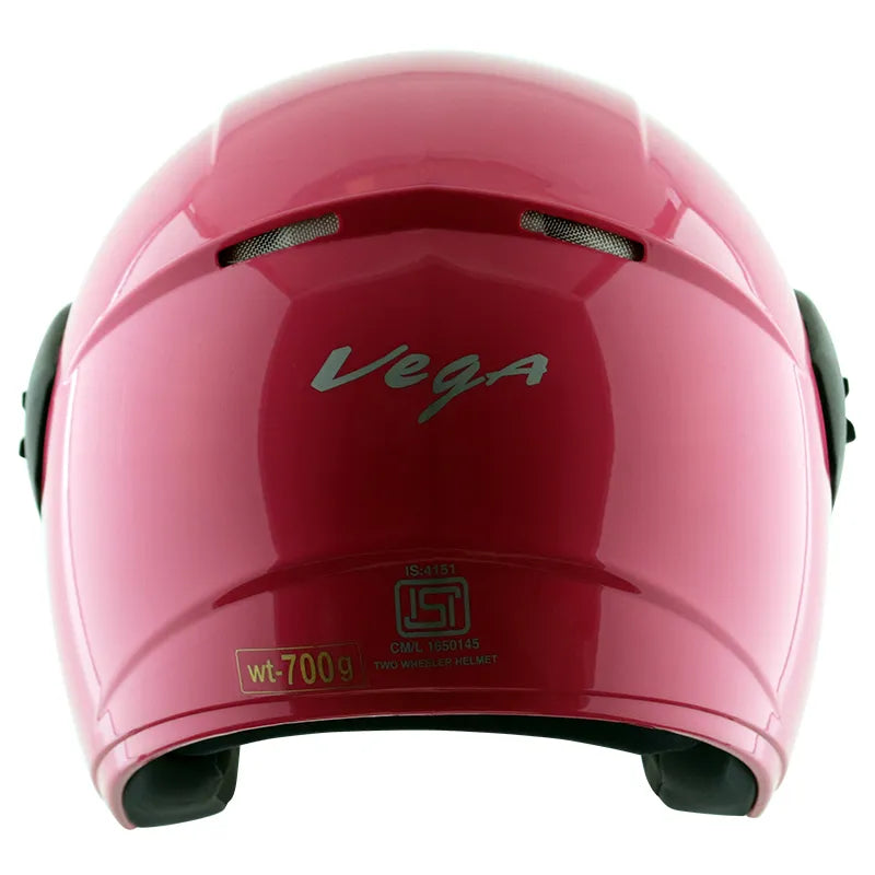 VEGA Buds Dx Without Peak Pink Half Face Helmet