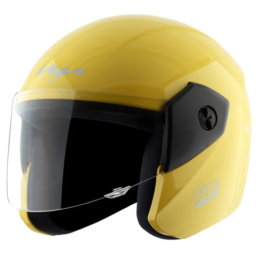 VEGA Buds Dx Without Peak Yellow Half Face Helmet
