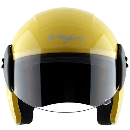 VEGA Buds Dx Without Peak Yellow Half Face Helmet