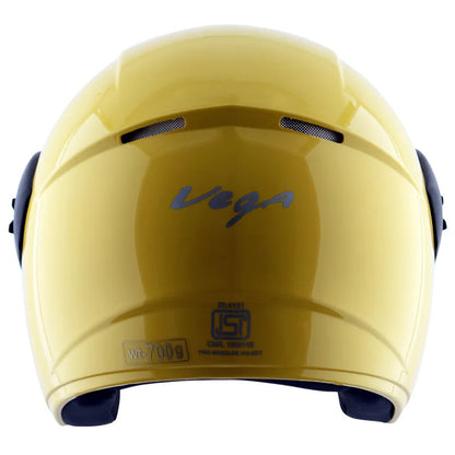 VEGA Buds Dx Without Peak Yellow Half Face Helmet