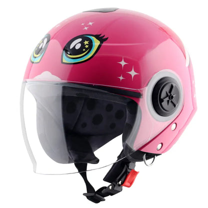 VEGA Chap Dx Pony Pink White Half Face Helmet