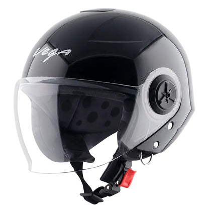 VEGA Chap Dx Sold Black Half Face Helmet