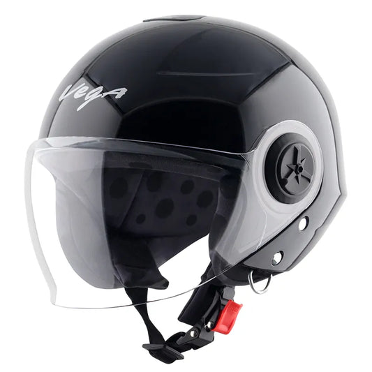 VEGA Chap Dx Sold Black Half Face Helmet