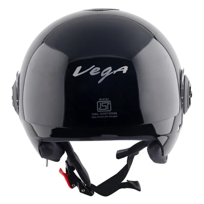 VEGA Chap Dx Sold Black Half Face Helmet