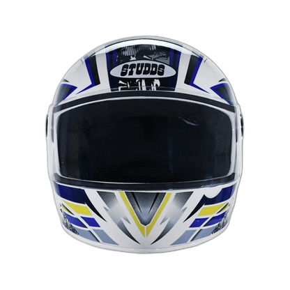 STUDDS Chrome D1 White N1 Full Face Helmet