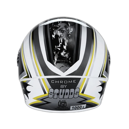 STUDDS Chrome D1 White N4 Full Face Helmet
