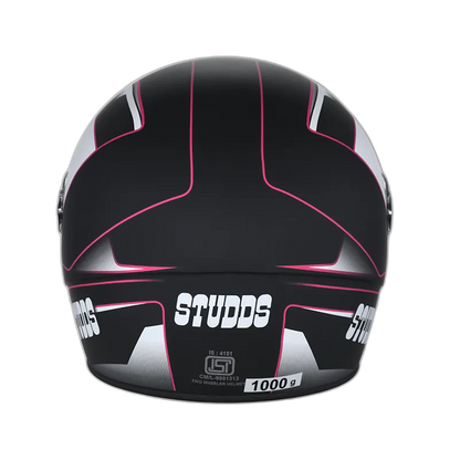 STUDDS Chrome D4 Matt Black N8 Full Face Helmet
