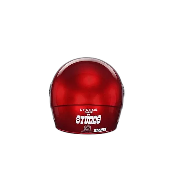 STUDDS Chrome Super Cherry Red Full Face Helmet