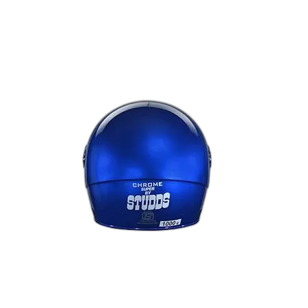 STUDDS Chrome Super Flame Blue Full Face Helmet