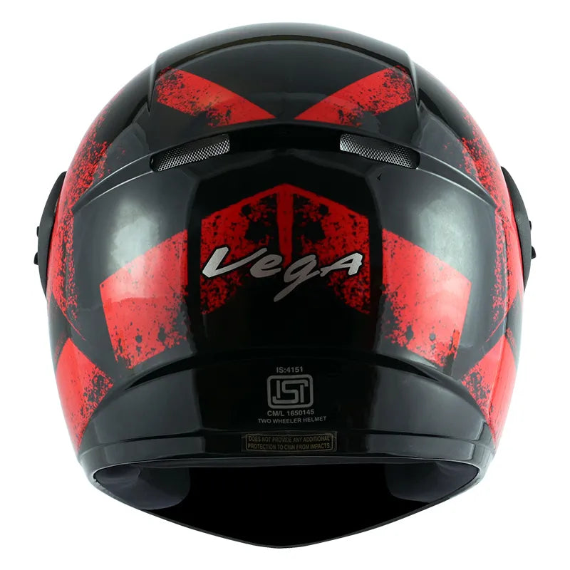 VEGA Cliff Adventure Black Red Full Face Helmet