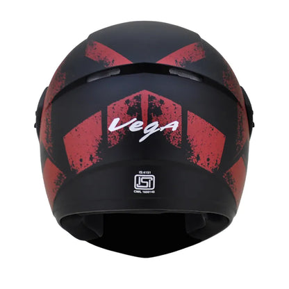 VEGA Cliff Adventure Dull Black Red Full Face Helmet