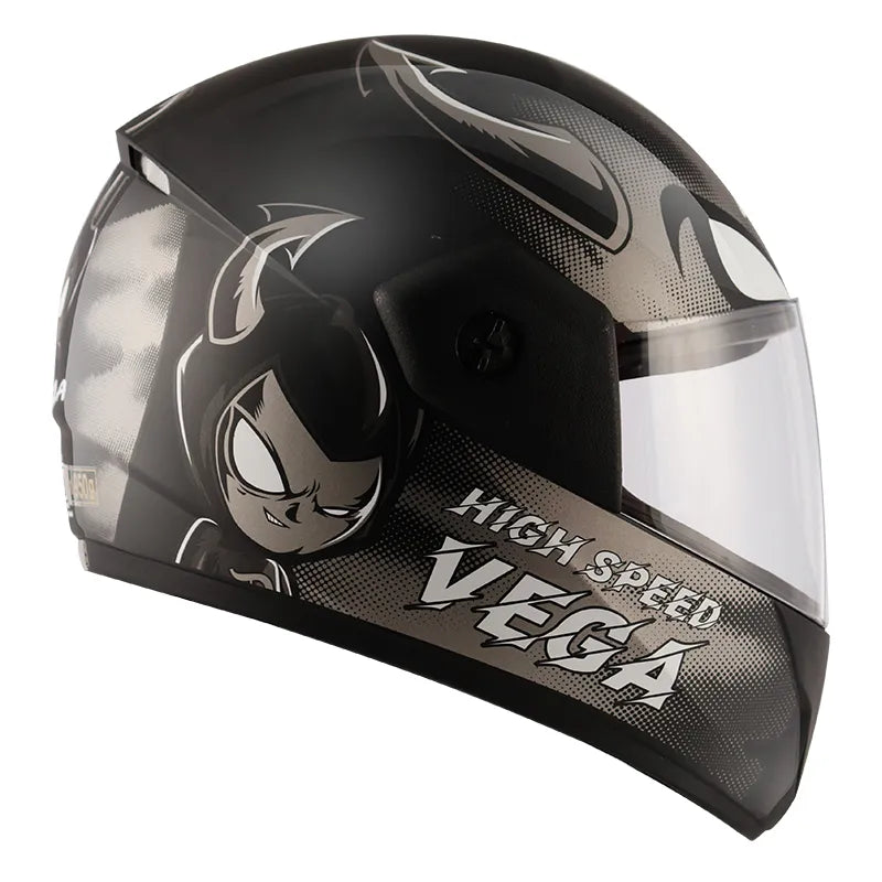 VEGA Cliff Devil Black Grey Full Face Helmet