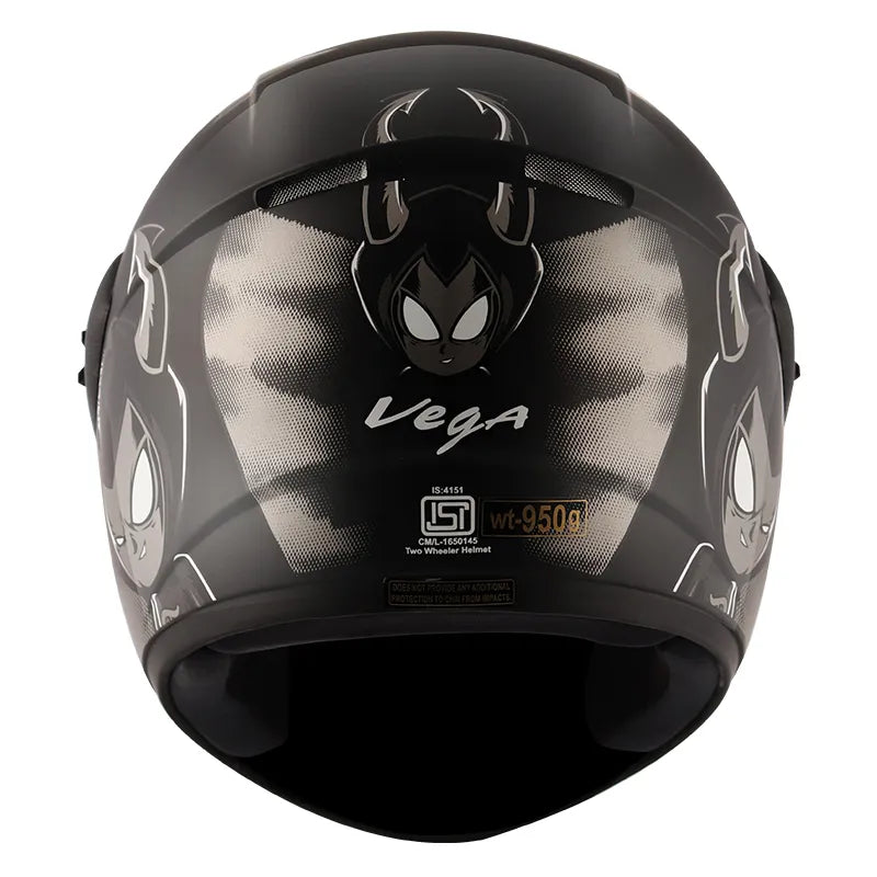 VEGA Cliff Devil Black Grey Full Face Helmet