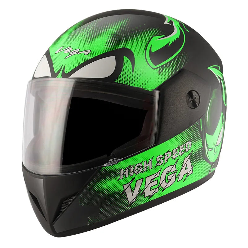VEGA Cliff Devil Black Neon Green Full Face Helmet