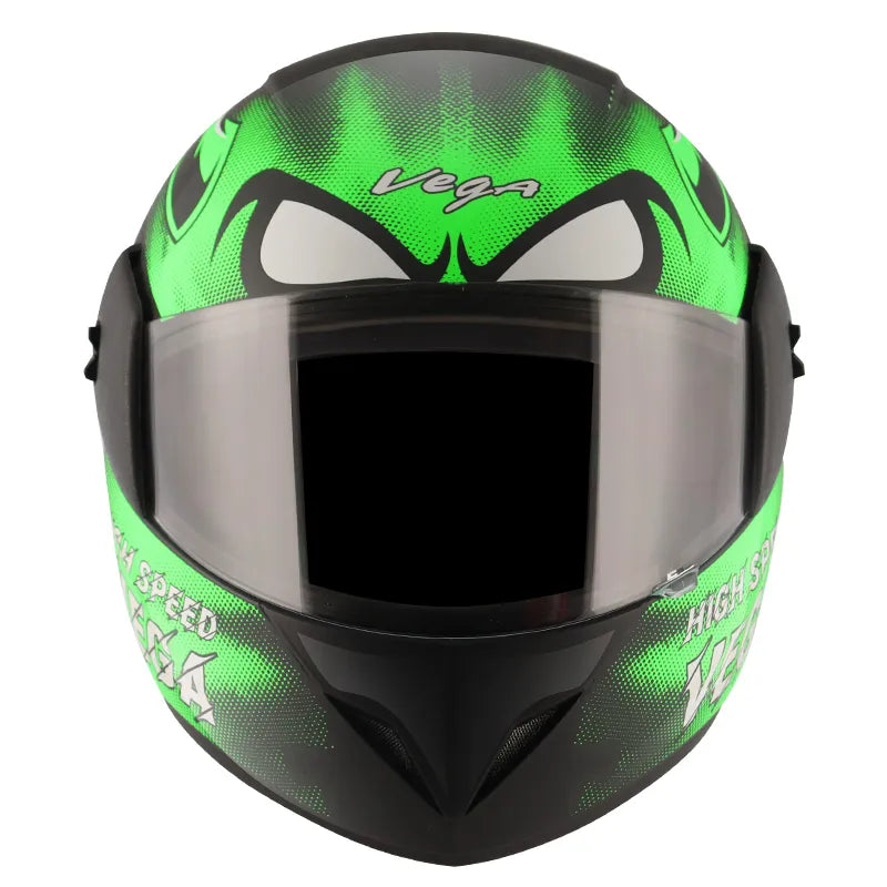 VEGA Cliff Devil Black Neon Green Full Face Helmet