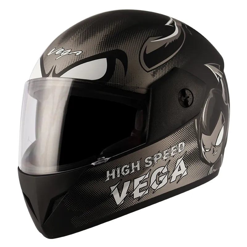 VEGA Cliff Devil Dull Black Grey Full Face Helmet