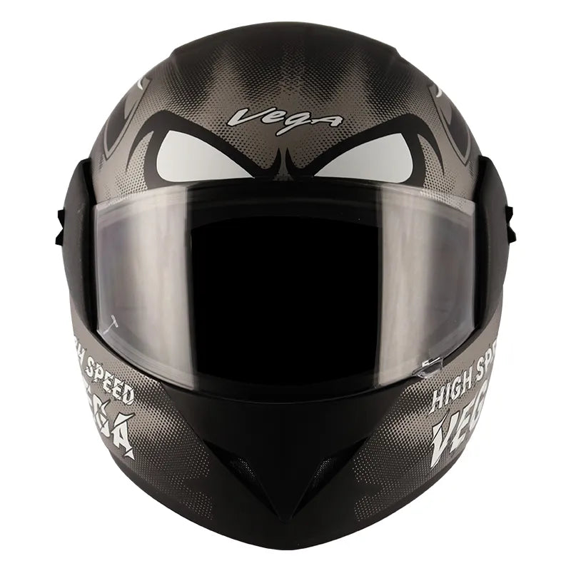 VEGA Cliff Devil Dull Black Grey Full Face Helmet