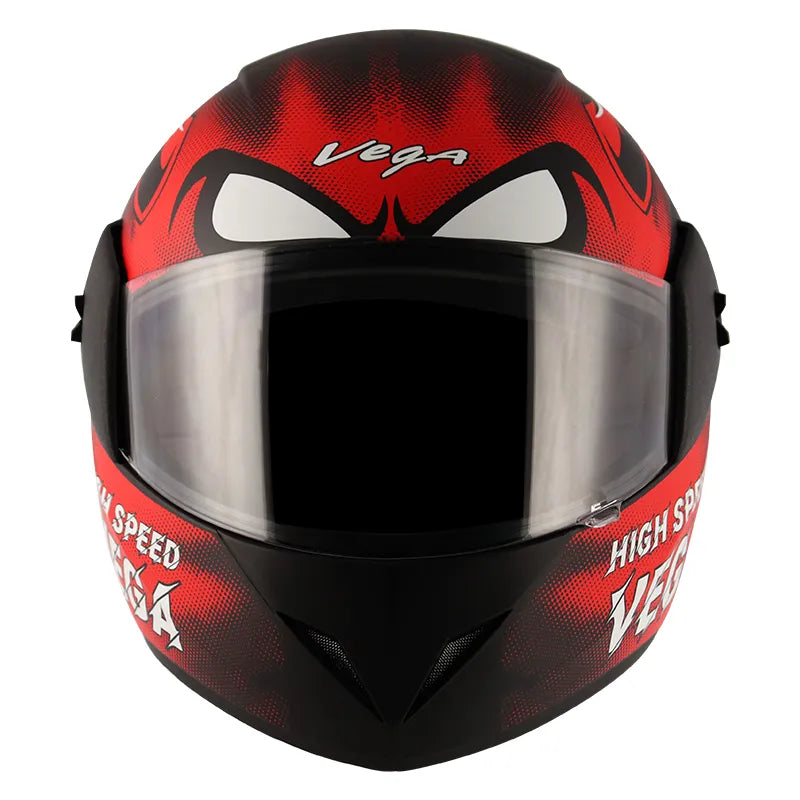 VEGA Cliff Devil Dull Black Red Full Face Helmet