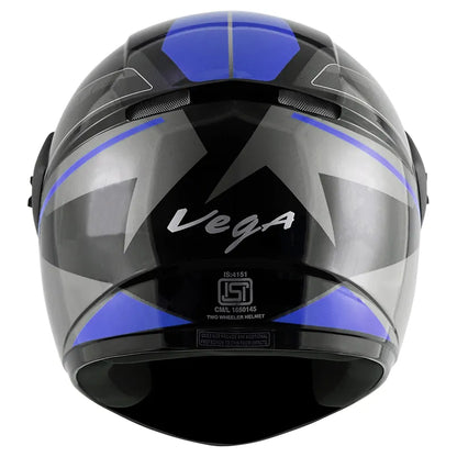 VEGA Cliff Pioneer Black Blue Full Face Helmet