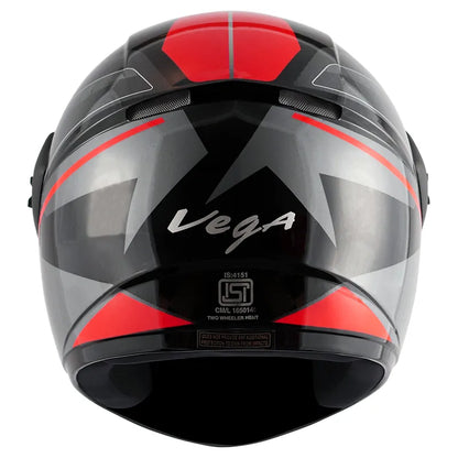 VEGA Cliff Pioneer Black Red Full Face Helmet