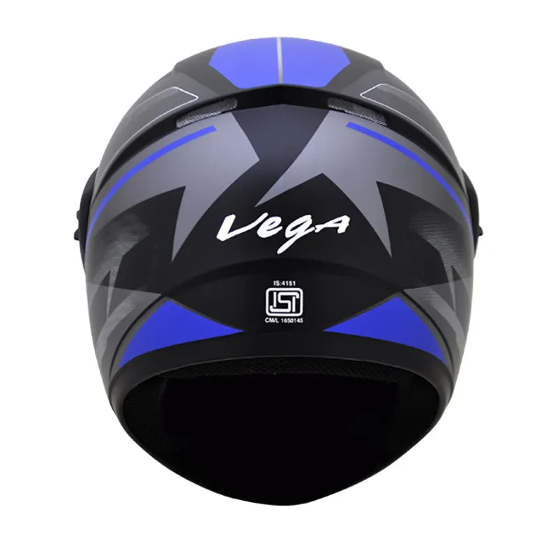 VEGA Cliff Pioneer Dull Black Blue Full Face Helmet