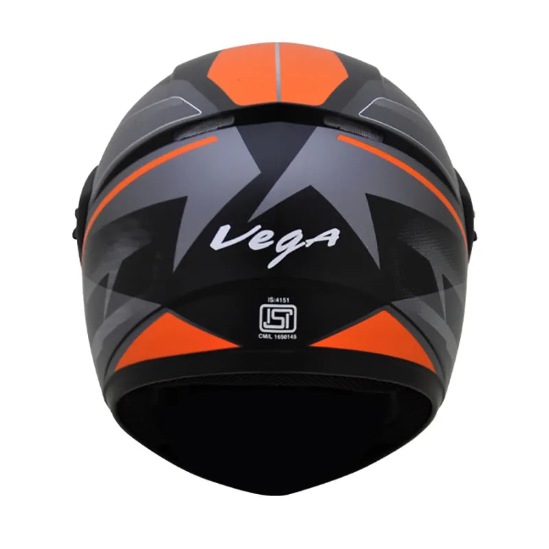 VEGA Cliff Pioneer Dull Black Orange Full Face Helmet