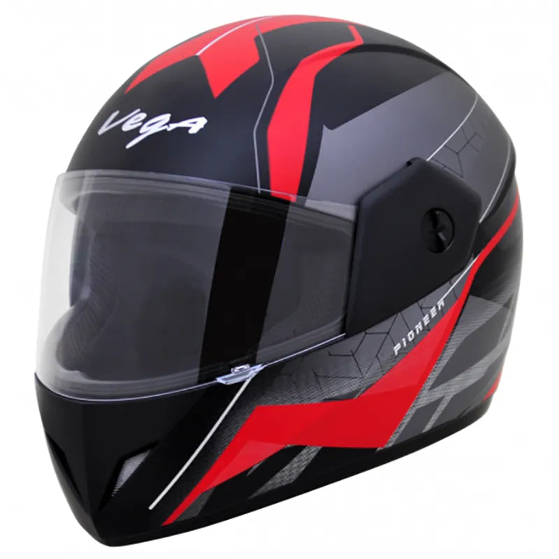 VEGA Cliff Pioneer Dull Black Red Full Face Helmet
