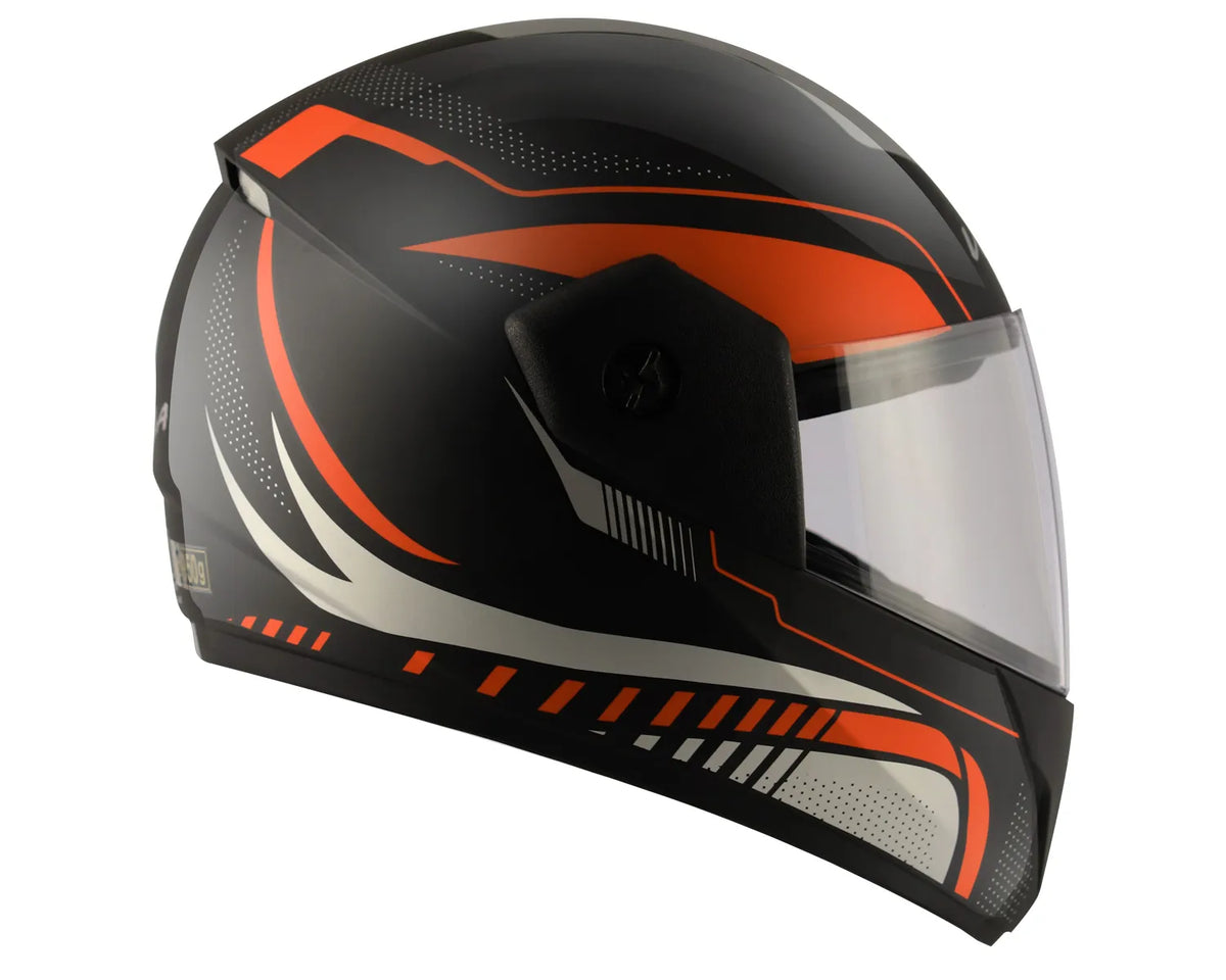 VEGA Cliff Styler Black Orange Full Face Helmet
