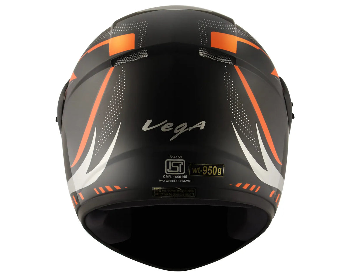 VEGA Cliff Styler Black Orange Full Face Helmet
