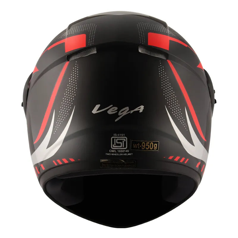 VEGA Cliff Styler Black Red Full Face Helmet