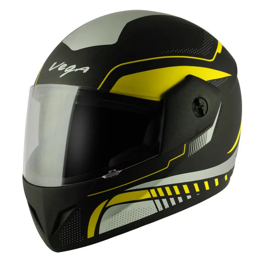 VEGA Cliff Styler Dull Black Neon Yellow Full Face Helmet