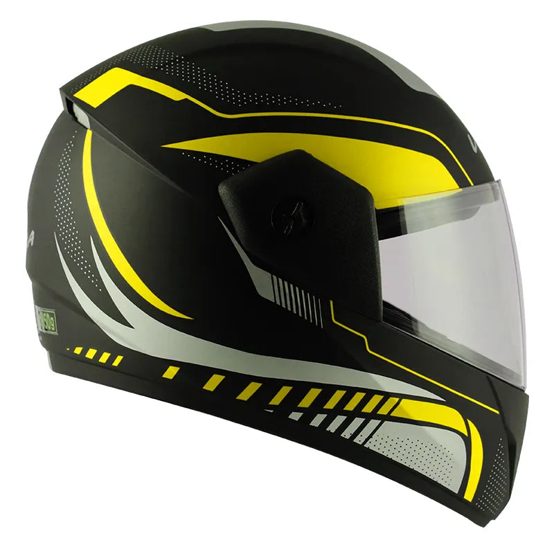 VEGA Cliff Styler Dull Black Neon Yellow Full Face Helmet