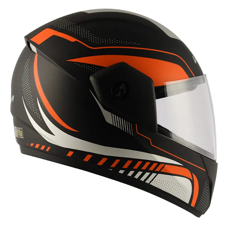 VEGA Cliff Styler Dull Black Orange Full Face Helmet