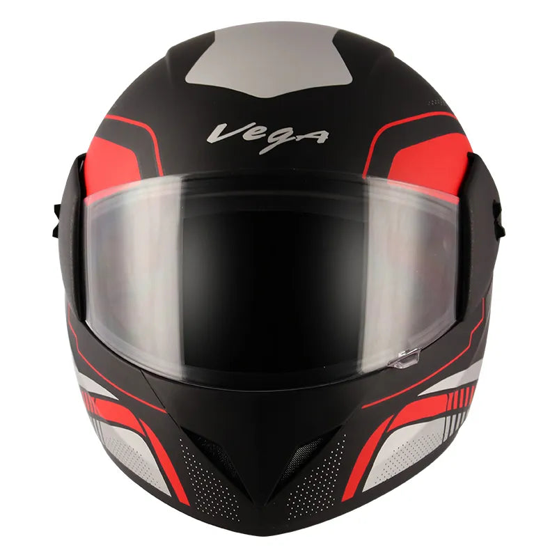 VEGA Cliff Styler Dull Black Red Full Face Helmet