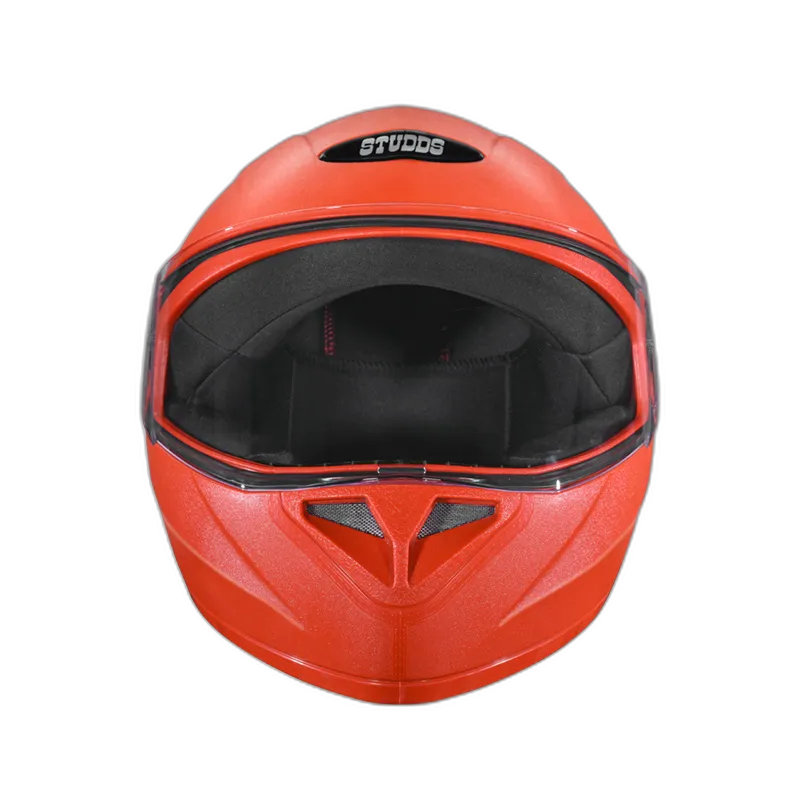 STUDDS Crest Fluorescent Orange Full Face Helmet